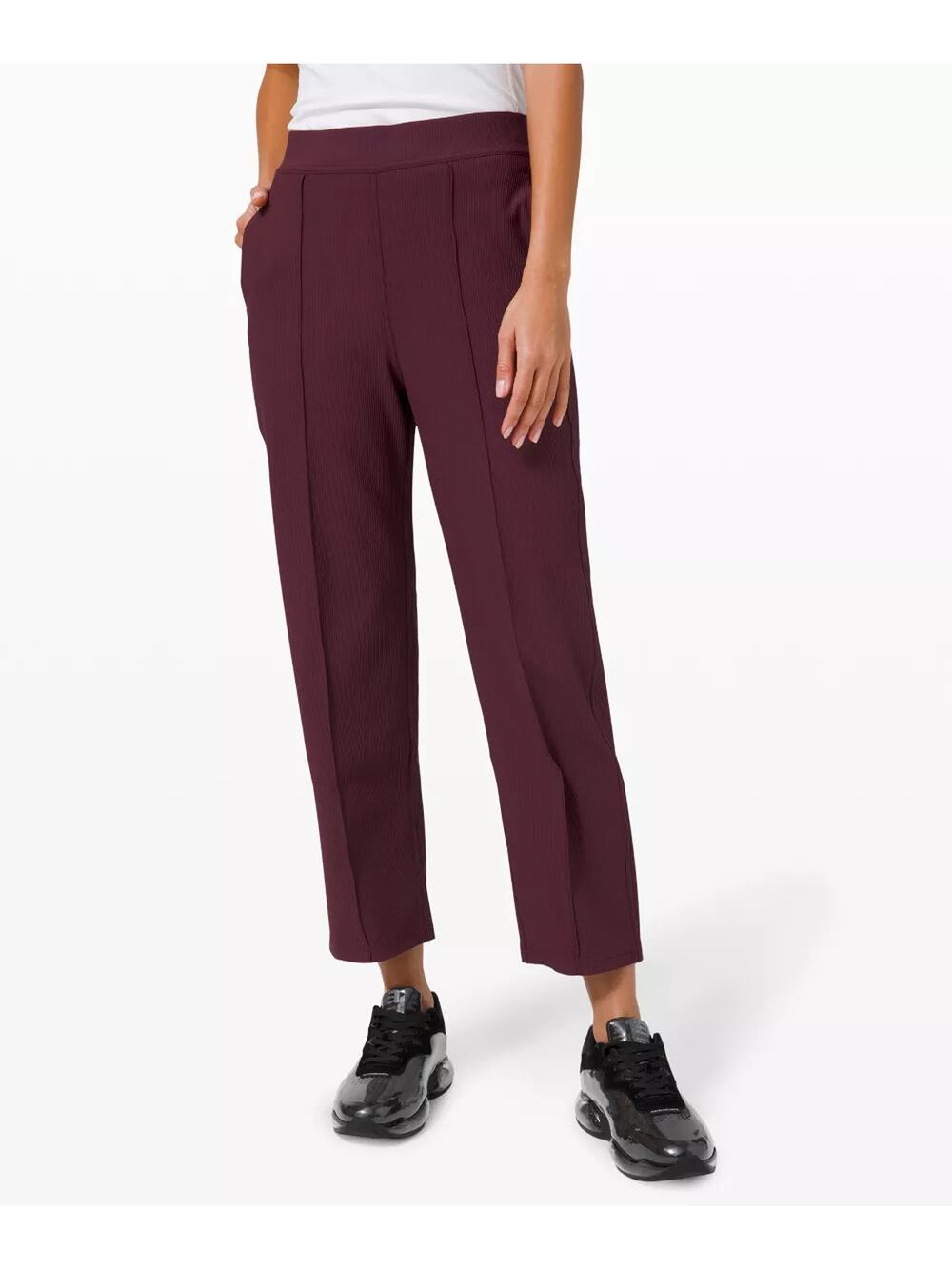 Lululemon Urban Strides SHR Super High Rise Pants 25" Athleisure Burgundy 8